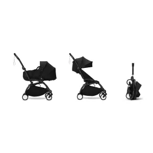 Stokke YOYO³ Newborn Shell 6  Complete Baby Stroller Set - Black Frame with Black Newborn Shell & 6  Color Pack (Pre-Order; Est. Delivery in 4-6 Weeks)