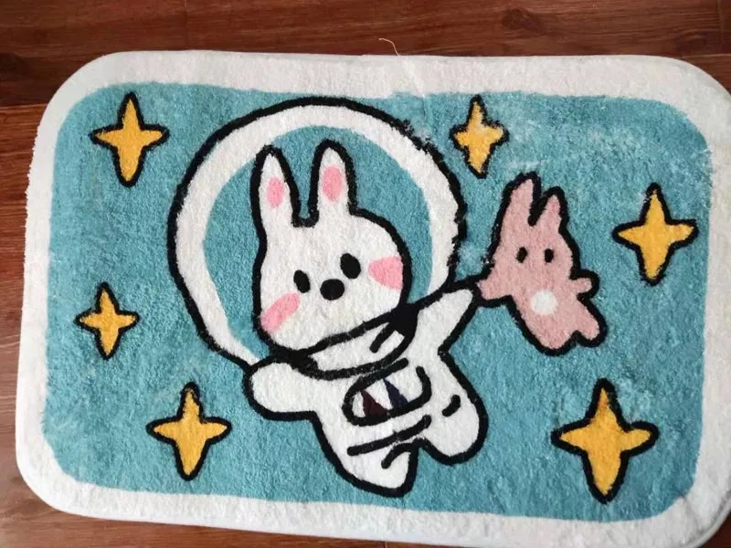 Sweet Bunny Friends Fluffy Floor Mat