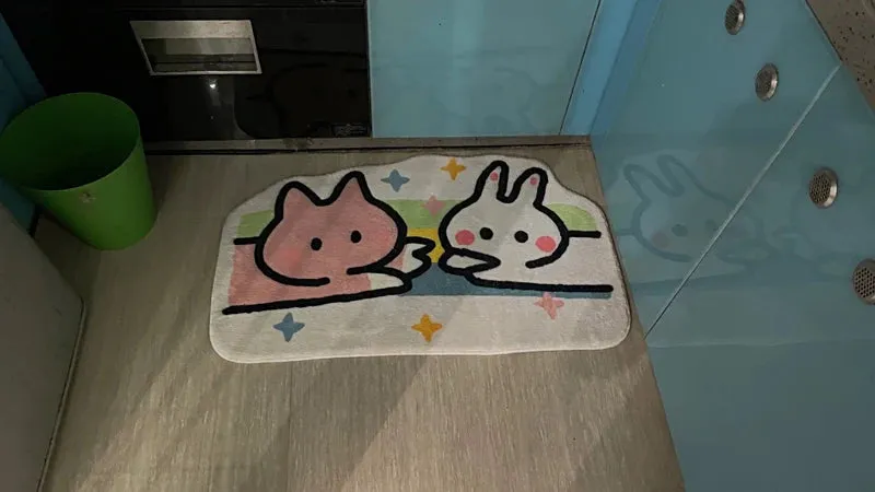 Sweet Bunny Friends Fluffy Floor Mat