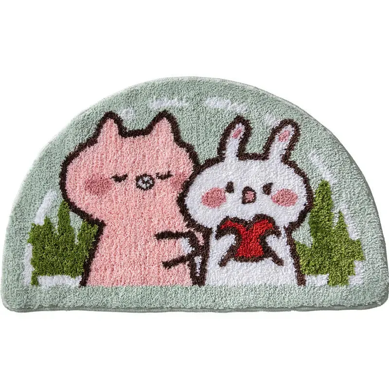 Sweet Bunny Friends Fluffy Floor Mat