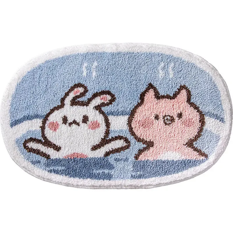 Sweet Bunny Friends Fluffy Floor Mat