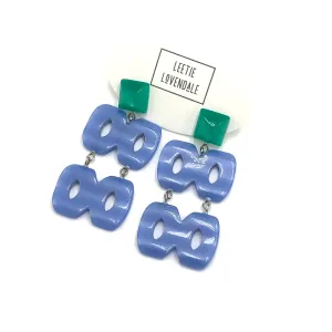 Teal & Blue Hinged Moonglow Statement Earrings *