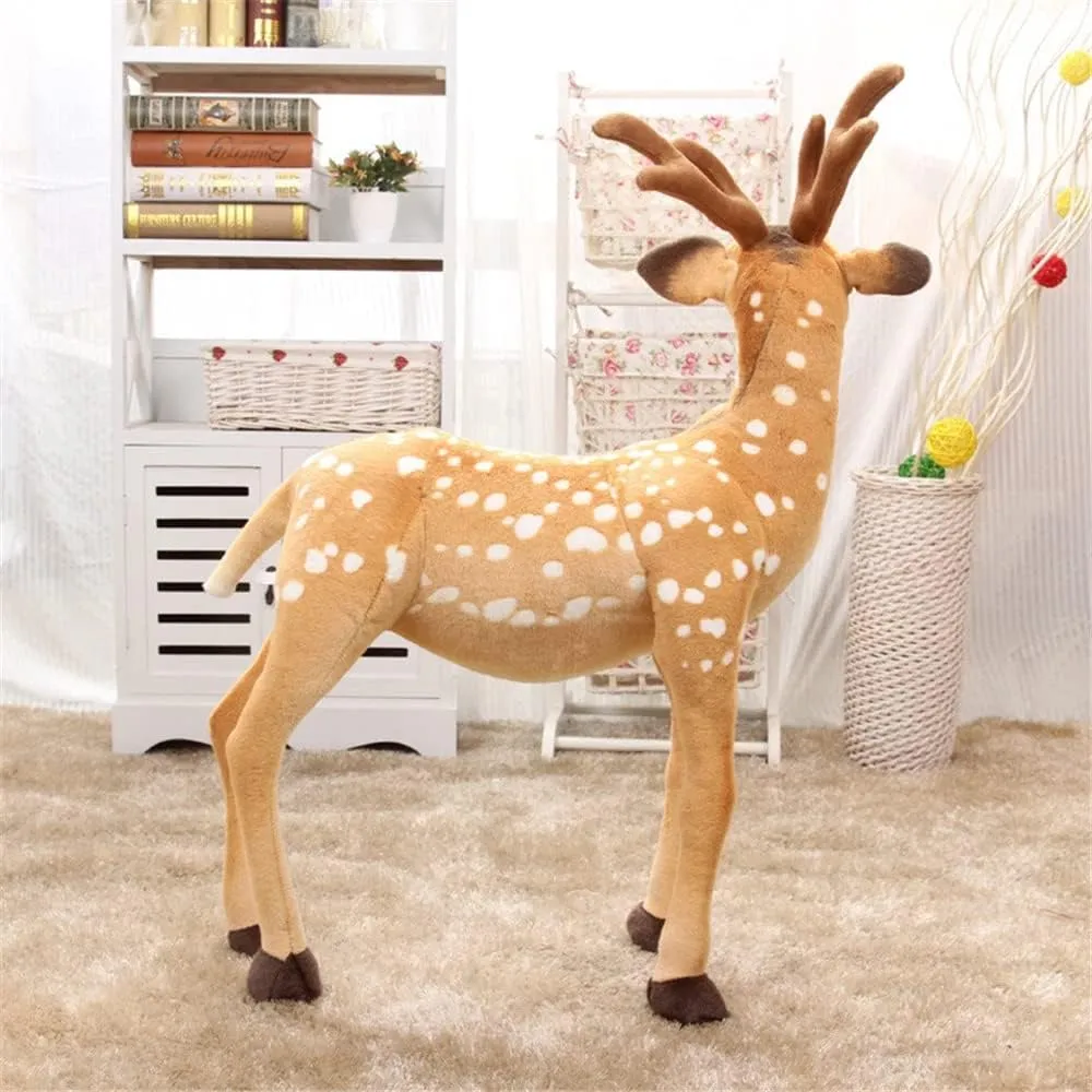 Tickles Standing Deer Soft Stuffed Plush Animal Toy for Kids Boys & Girls Birthday Gift (Size: 30 cm; Color: Brown)