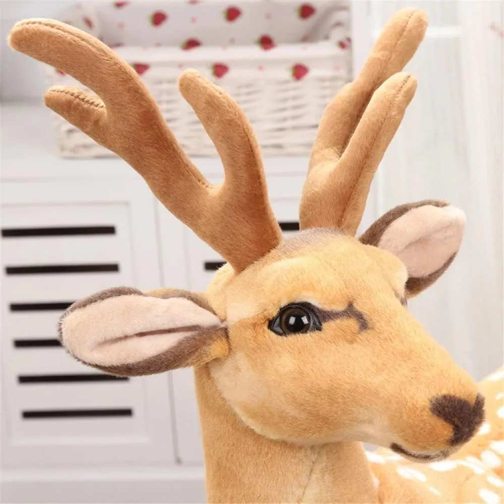 Tickles Standing Deer Soft Stuffed Plush Animal Toy for Kids Boys & Girls Birthday Gift (Size: 30 cm; Color: Brown)