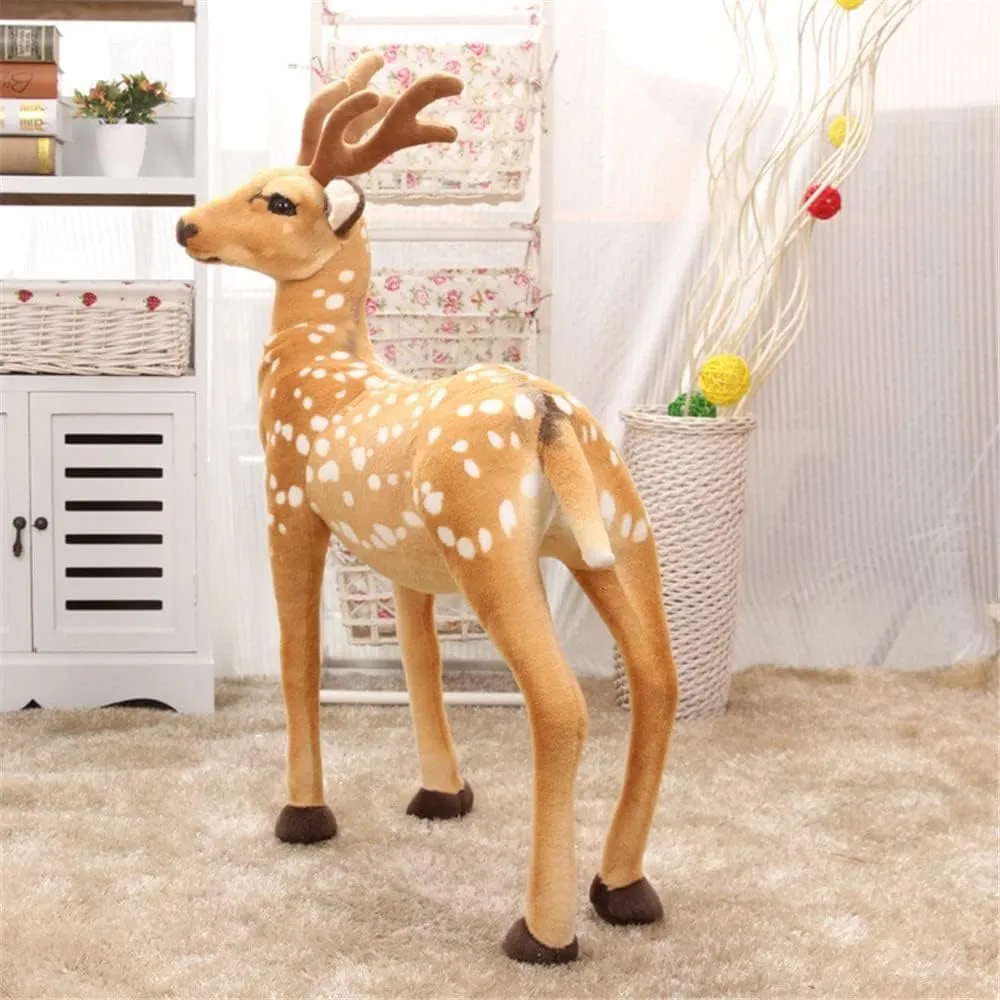 Tickles Standing Deer Soft Stuffed Plush Animal Toy for Kids Boys & Girls Birthday Gift (Size: 30 cm; Color: Brown)