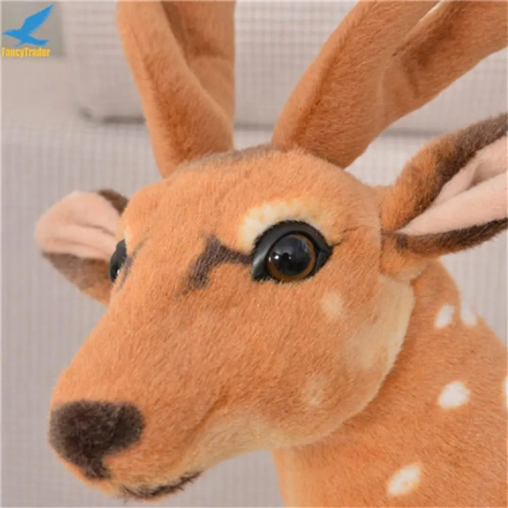 Tickles Standing Deer Soft Stuffed Plush Animal Toy for Kids Boys & Girls Birthday Gift (Size: 30 cm; Color: Brown)