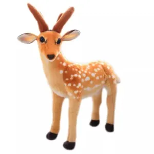 Tickles Standing Deer Soft Stuffed Plush Animal Toy for Kids Boys & Girls Birthday Gift (Size: 30 cm; Color: Brown)