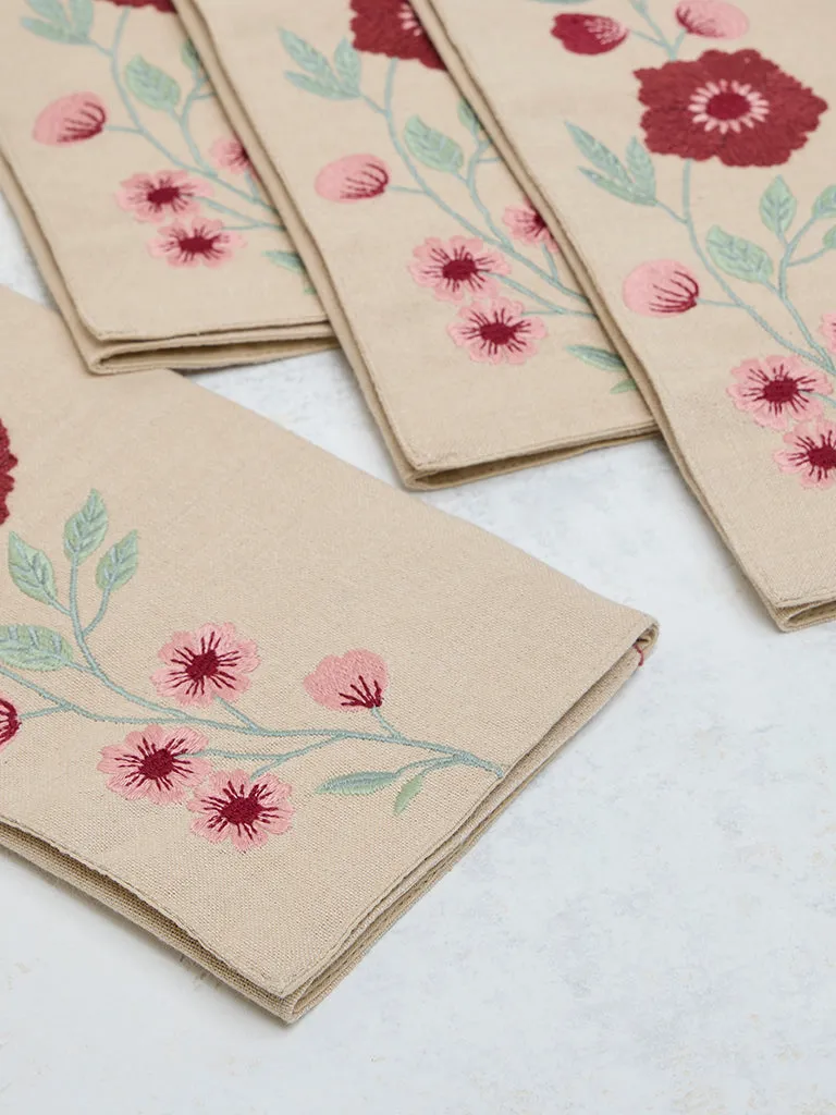 Westside Home Pink Floral Printed Placemats (Set of 4)