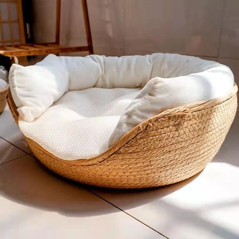 Woven Bamboo Cat Bed