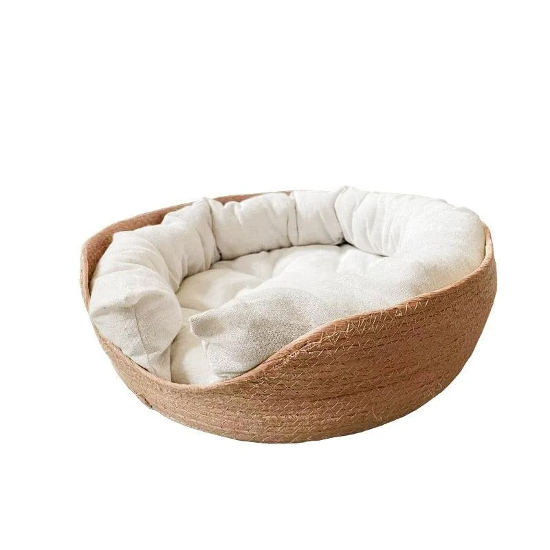 Woven Bamboo Cat Bed