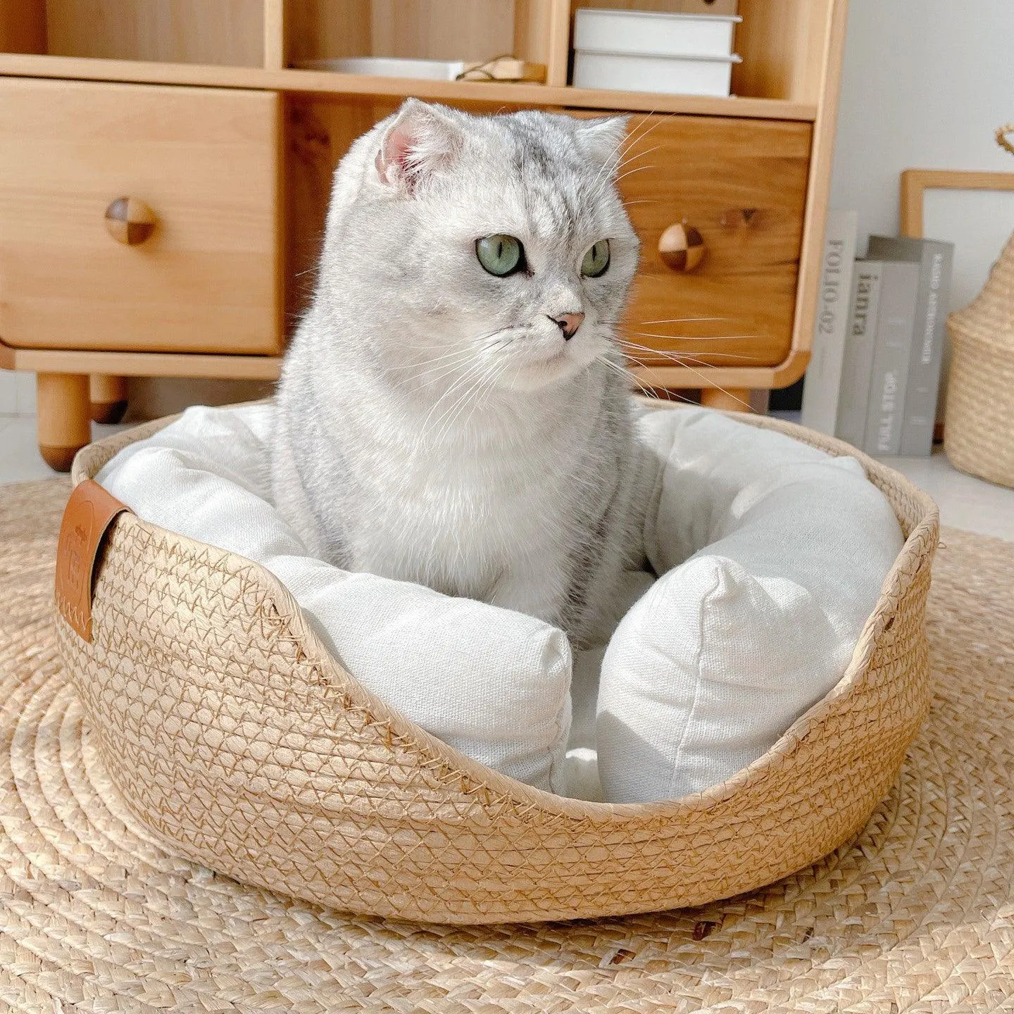 Woven Bamboo Cat Bed